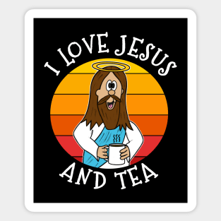 I Love Jesus and Tea Christian Church Funny Magnet